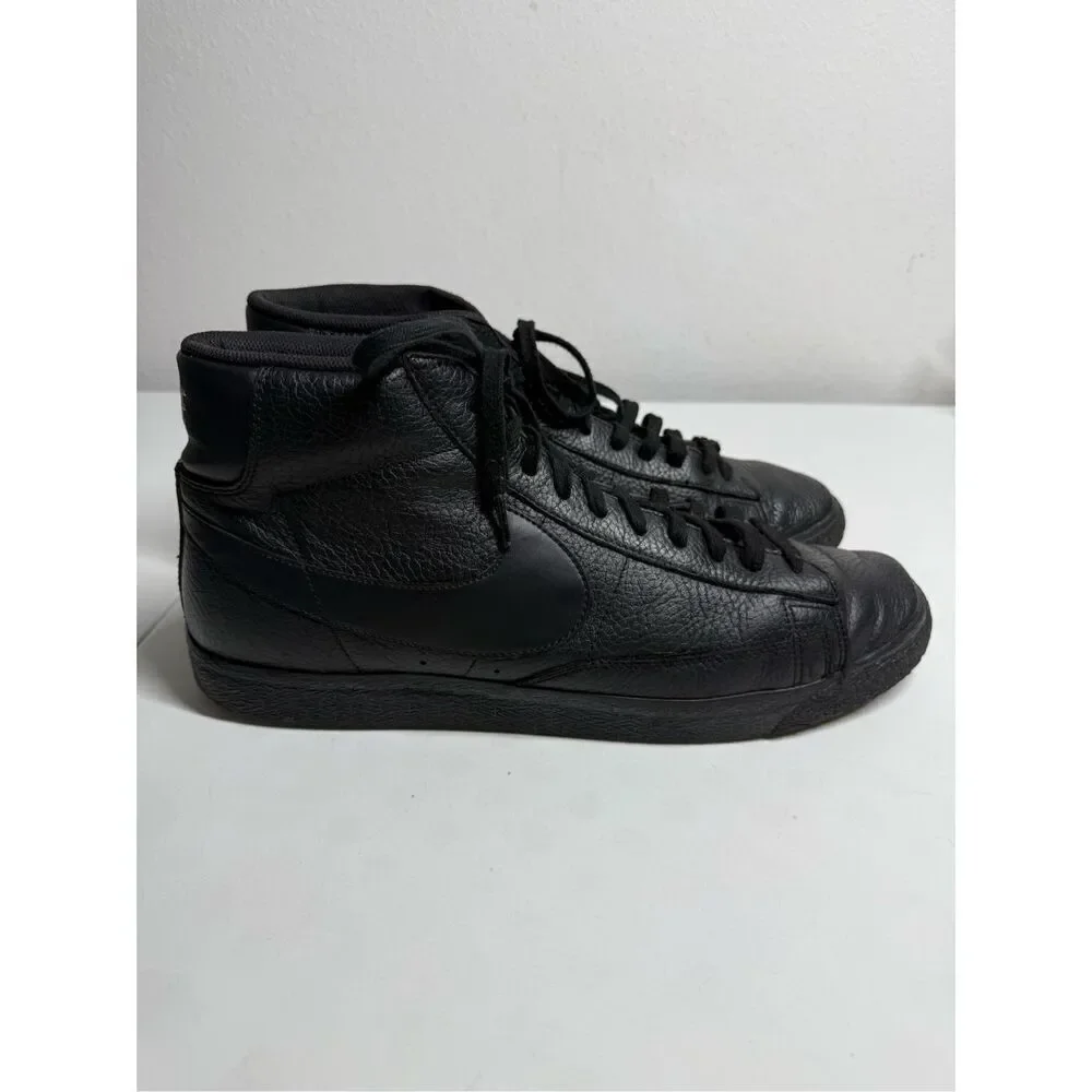 Nike Blazer Mid Mens Leather Shoes Size 15 Black Sneakers 429988-007 *See Notes